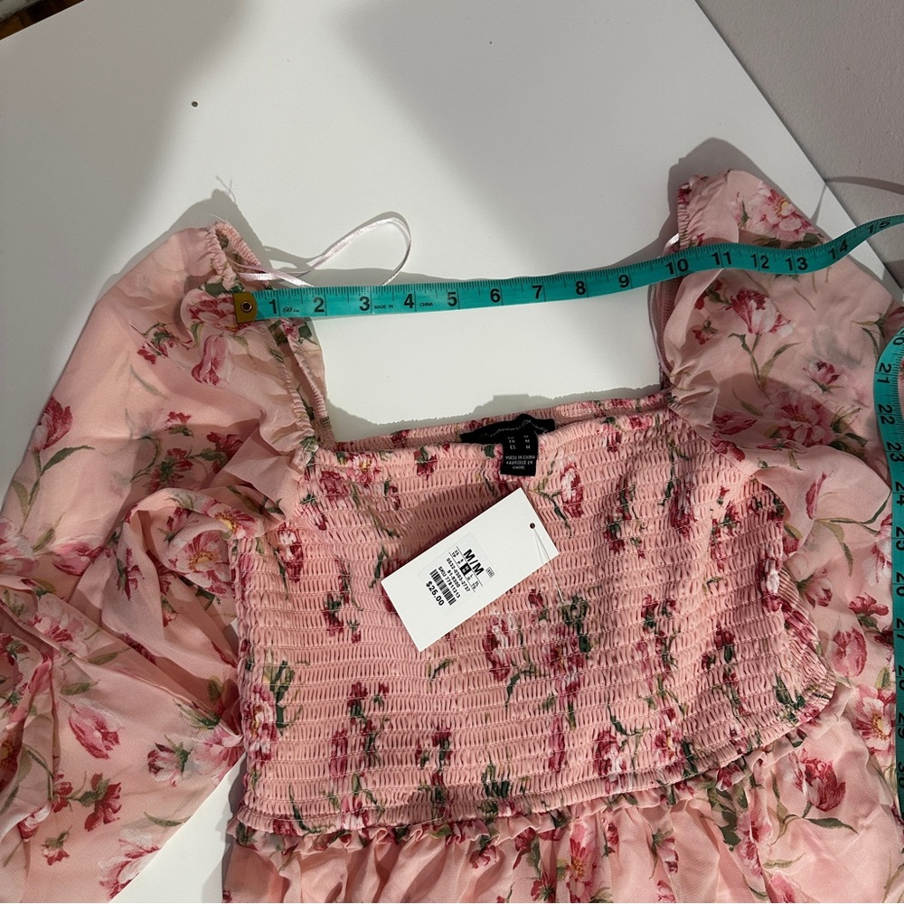Floral Printed Smocked Ruched Mini Dress - Picture 5 of 10
